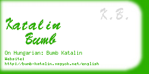 katalin bumb business card
